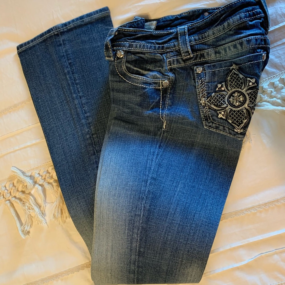 Miss me jeans- heavy starched